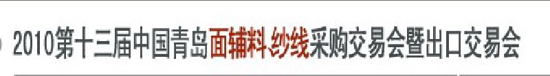 2010第十三屆中國青島國際面輔料、紗線采購交易會暨出口交易會